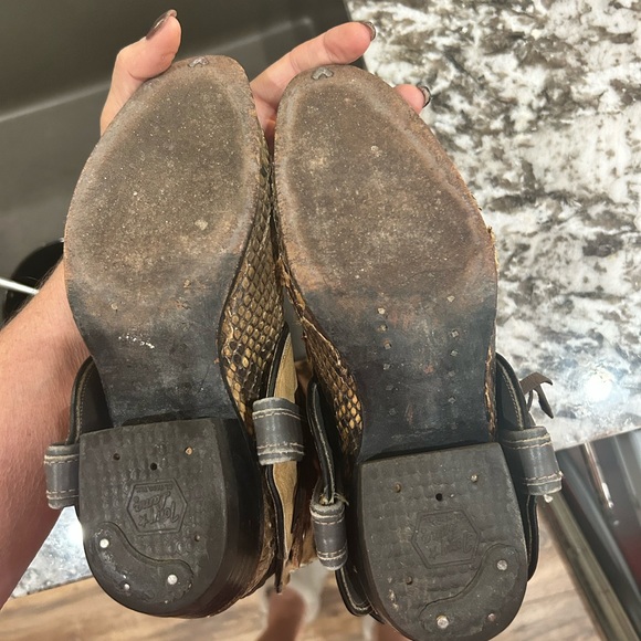 Stylish Tan and Brown Snake Skin Ankle Boots custom made by Canty - Picture 7 of 7